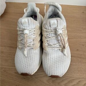 Adidas Cream and White Knit Sneakers